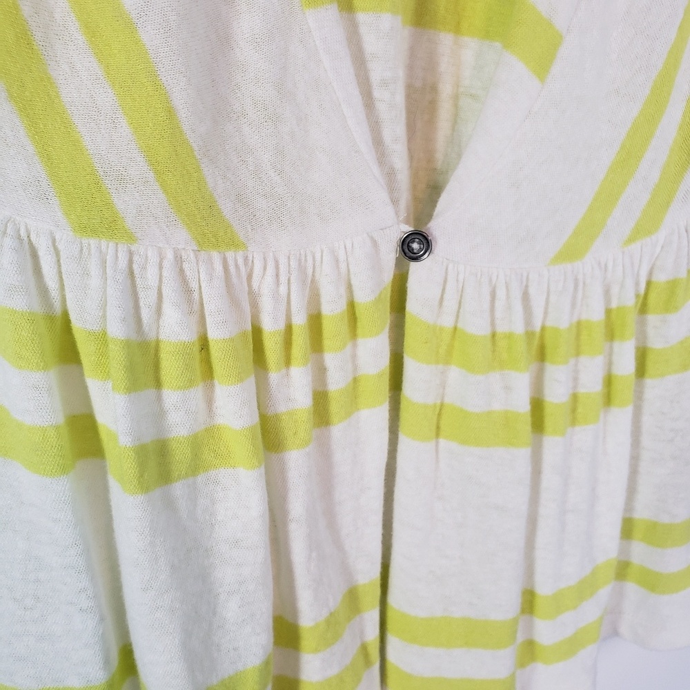 Anthro | Postmark Button Back Yellow Striped Top - image 5